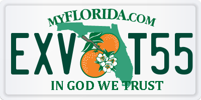 FL license plate EXVT55