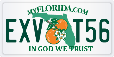 FL license plate EXVT56