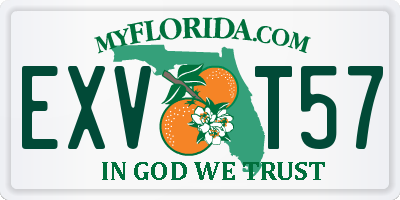 FL license plate EXVT57