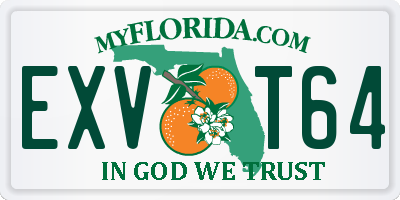 FL license plate EXVT64