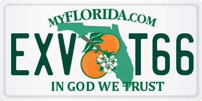 FL license plate EXVT66