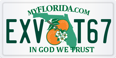 FL license plate EXVT67