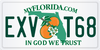 FL license plate EXVT68