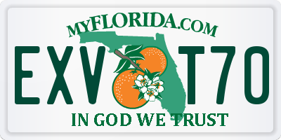 FL license plate EXVT70