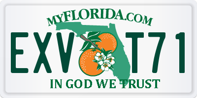 FL license plate EXVT71