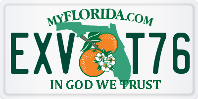 FL license plate EXVT76