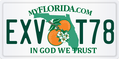 FL license plate EXVT78