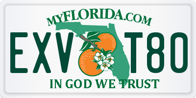 FL license plate EXVT80