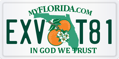 FL license plate EXVT81