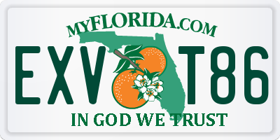 FL license plate EXVT86