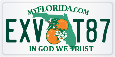 FL license plate EXVT87