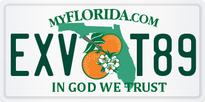 FL license plate EXVT89