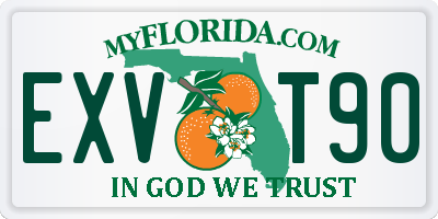 FL license plate EXVT90