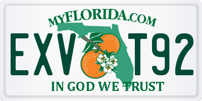 FL license plate EXVT92