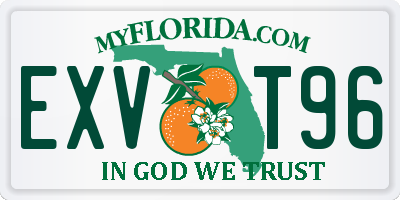 FL license plate EXVT96