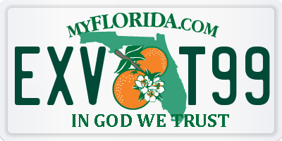 FL license plate EXVT99