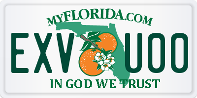 FL license plate EXVU00