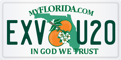 FL license plate EXVU20