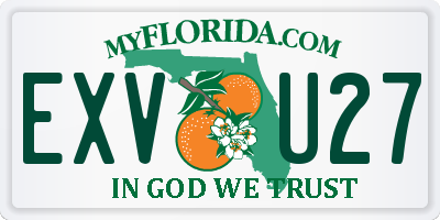 FL license plate EXVU27