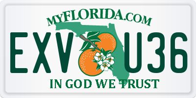 FL license plate EXVU36