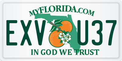 FL license plate EXVU37