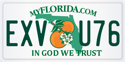 FL license plate EXVU76