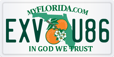 FL license plate EXVU86
