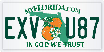 FL license plate EXVU87
