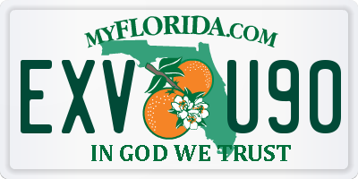 FL license plate EXVU90