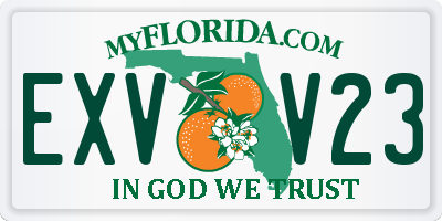 FL license plate EXVV23