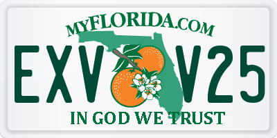 FL license plate EXVV25