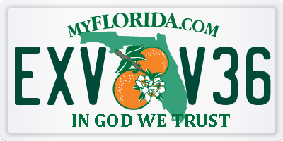 FL license plate EXVV36