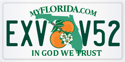 FL license plate EXVV52