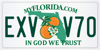 FL license plate EXVV70