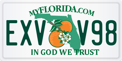 FL license plate EXVV98