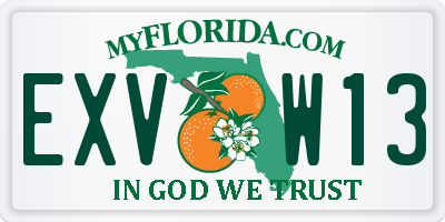 FL license plate EXVW13