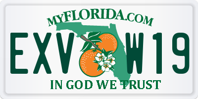 FL license plate EXVW19