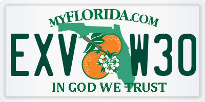 FL license plate EXVW30