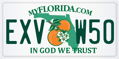 FL license plate EXVW50