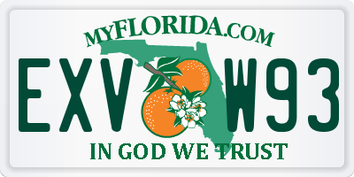 FL license plate EXVW93
