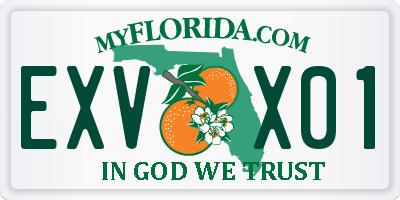 FL license plate EXVX01