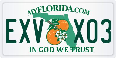 FL license plate EXVX03