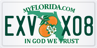 FL license plate EXVX08