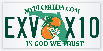 FL license plate EXVX10