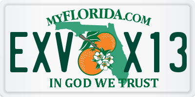FL license plate EXVX13