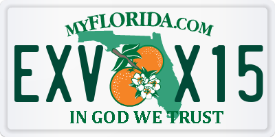 FL license plate EXVX15
