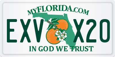 FL license plate EXVX20