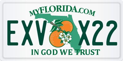 FL license plate EXVX22