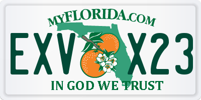 FL license plate EXVX23