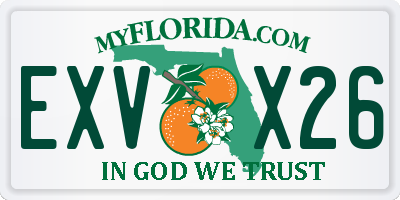 FL license plate EXVX26